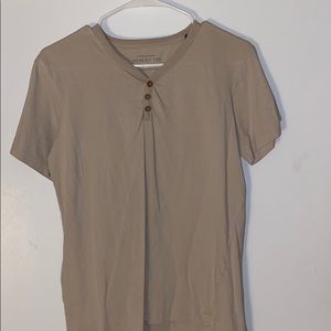 Small • Tan • Cotton On • Henley Tee Shirt